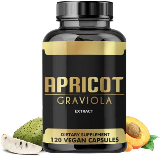 Apricot Soursop Graviola Capsules 10:1 Extract 1000mg (120 Count) - High Quality Dietary Supplement