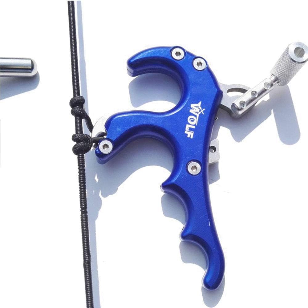Archery 4 Finger Release Aid Compound Bow Trigger Grip Caliper for Outdoor Hunting