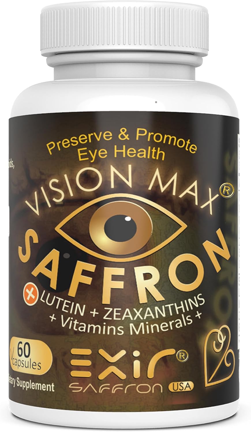 AREDS 2 Eye Vitamin & Mineral Supplement with Saffron, Grape Seed Extract, Selenium - 60 Capsules