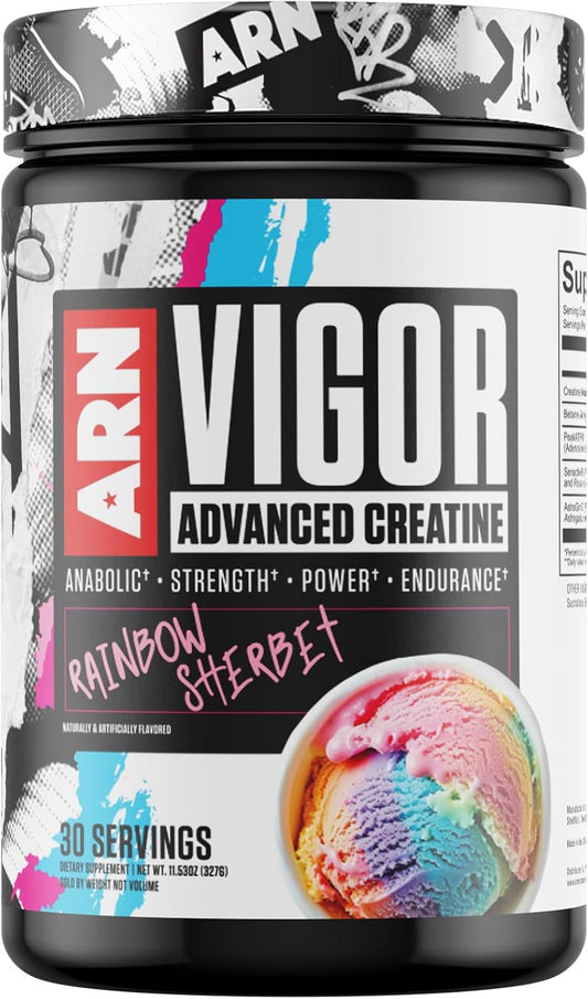 Arms Race Nutrition ARN Vigor Advanced Creatine Formula Rainbow Sherbet 30 Servings
