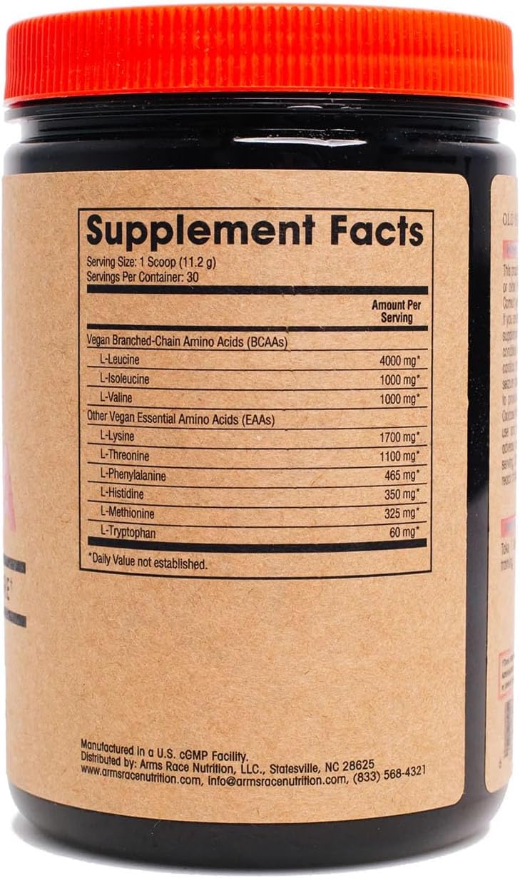 Arms Race Nutrition BCAA and EAA Powder - 6G BCAA, 4G EAA, 30 Servings - Unflavored Supplement