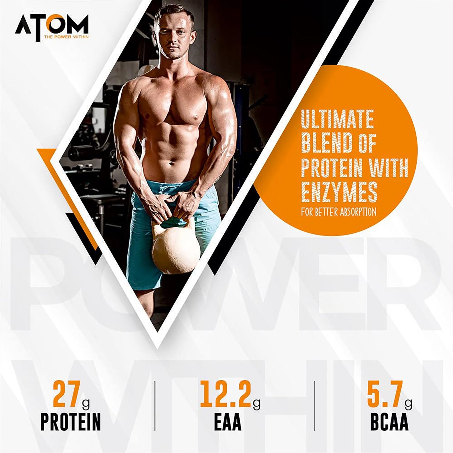 Asitis Nutrition AS-IT-is Atom Whey Protein 1kg/35.2 Oz with Digestive Enzymes - French Vanilla Flavor, 27g Protein, 5.7g BCAA - USA Labdoor Certified