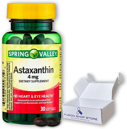 Astaxanthin Dietary Supplement 4mg - 30 Capsules - Fusion Shop Store Boxed Pack