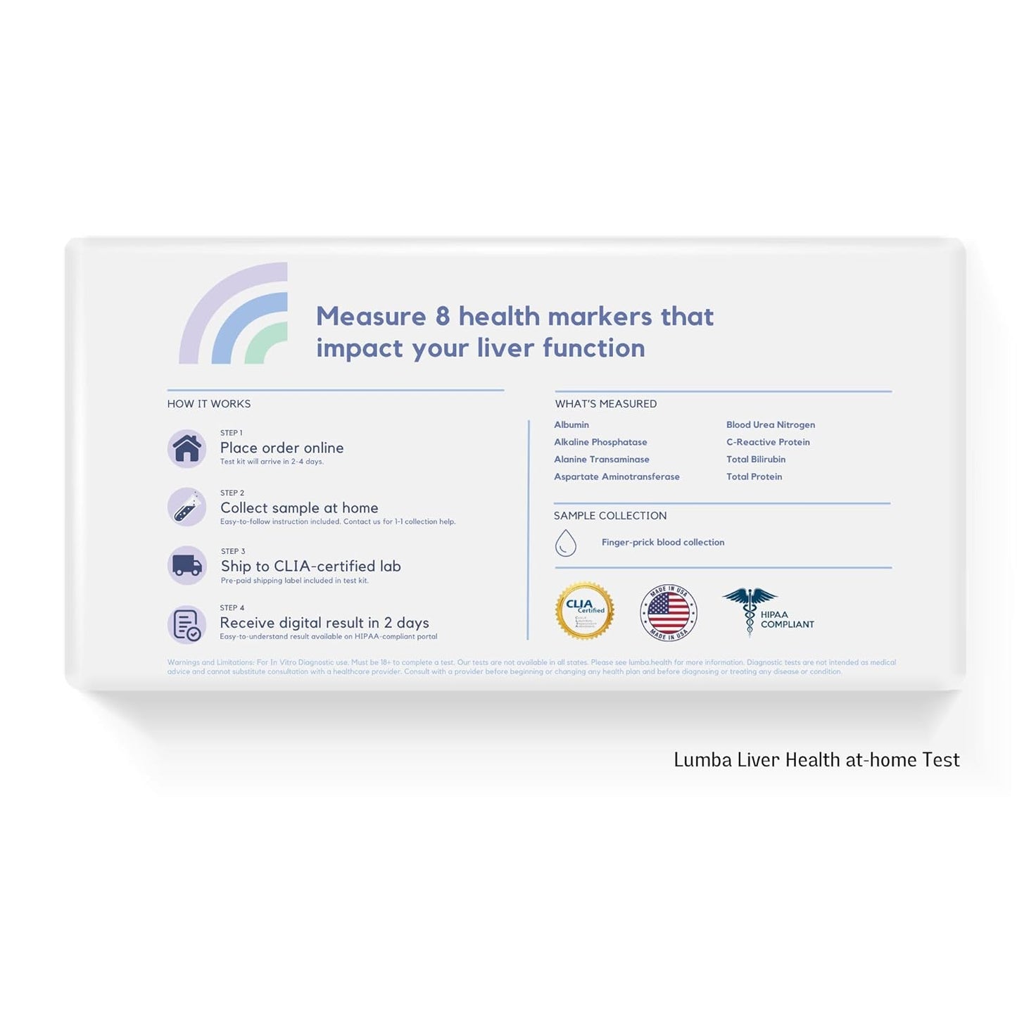 At-Home Liver Health Panel Test for Assessing Function, Detecting Damage, and Optimizing Nutrient Processing | CLIA Certified Labs | Fast Online Results in 2 Days