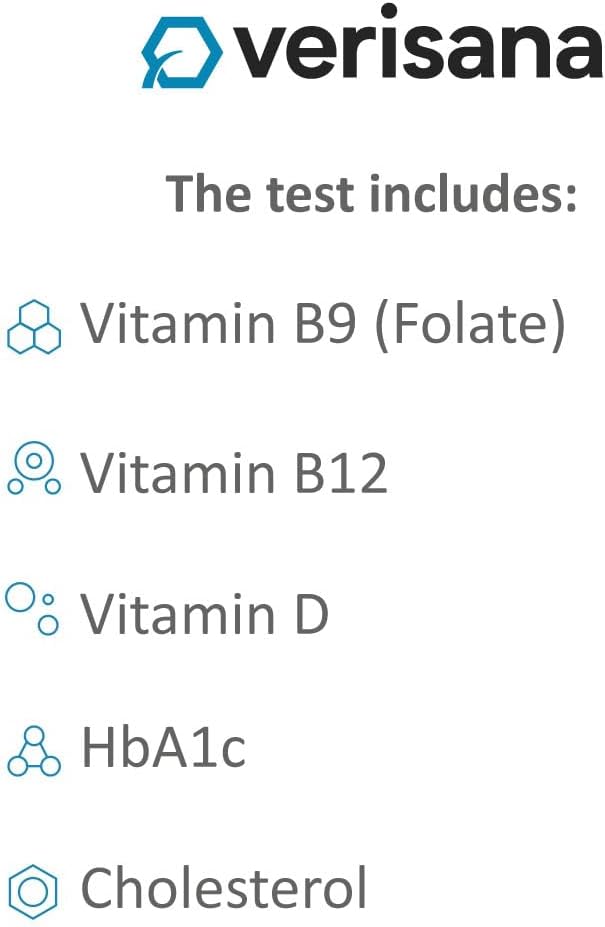 At-Home Micronutrient Test for Vitamin B9, B12, D, HbA1c & Cholesterol by CLIA-Certified Lab