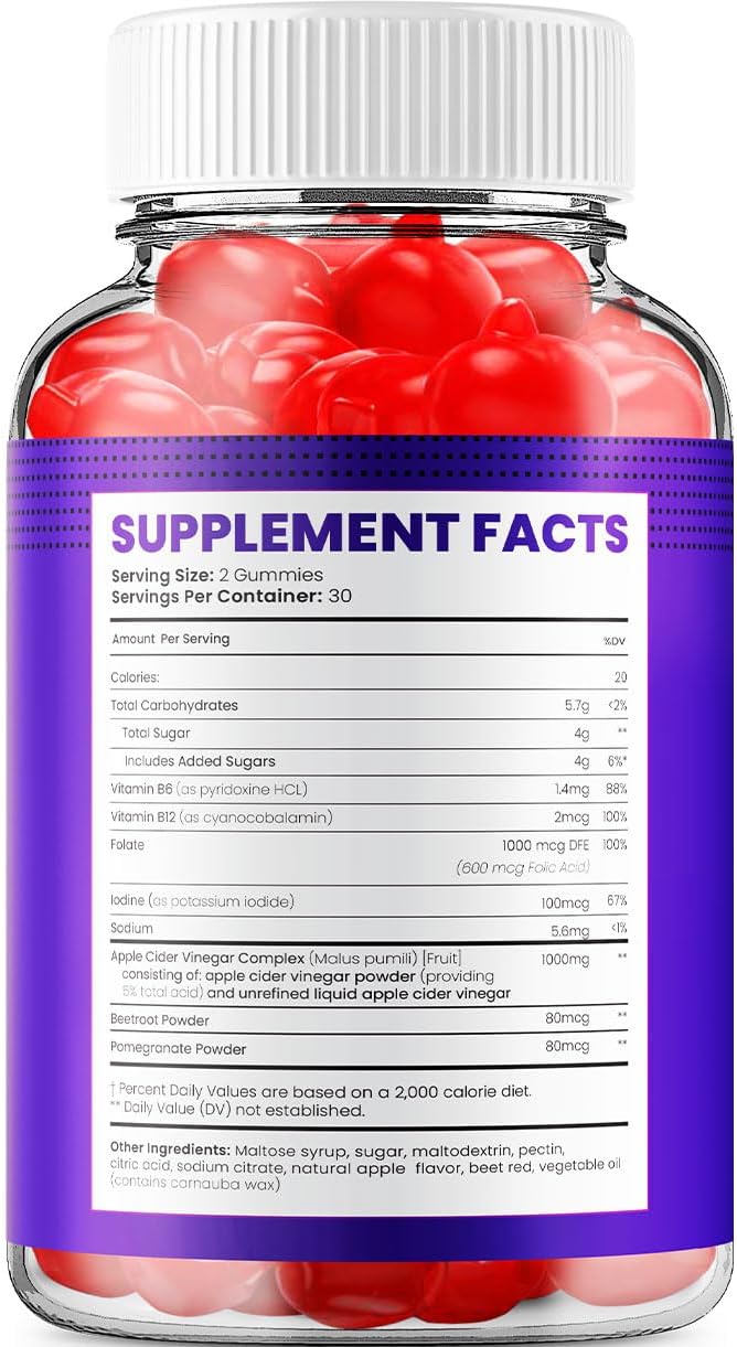 AtomicKeto ACV Gummies with Vitamin B12 - 1000MG Apple Cider Vinegar Gummies for Slimming Formula - 3 Pack (180 Gummies) - Reviews