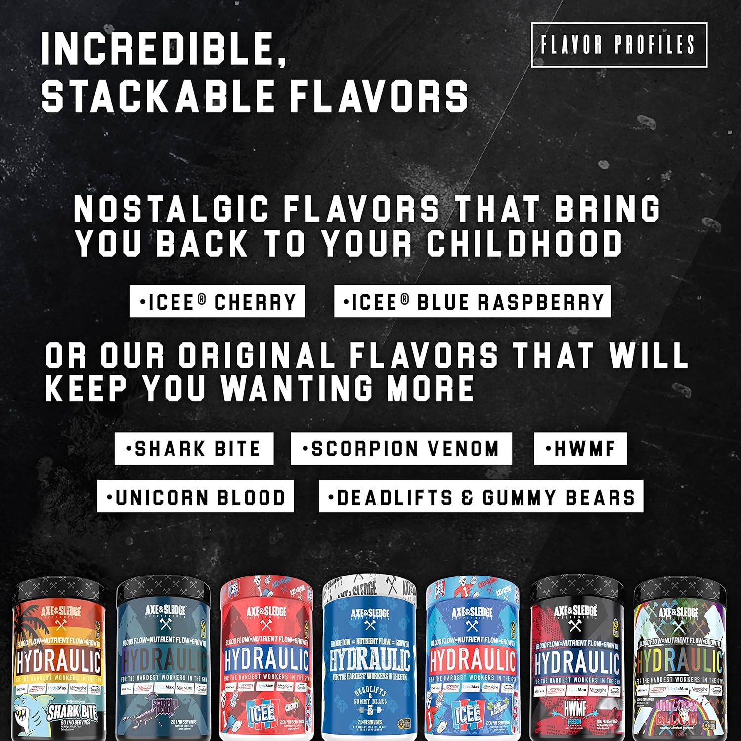 Axe & Sledge Stimulant-Free Pre-Workout Powder, ICEE Blue Raspberry Flavor, 40 Servings