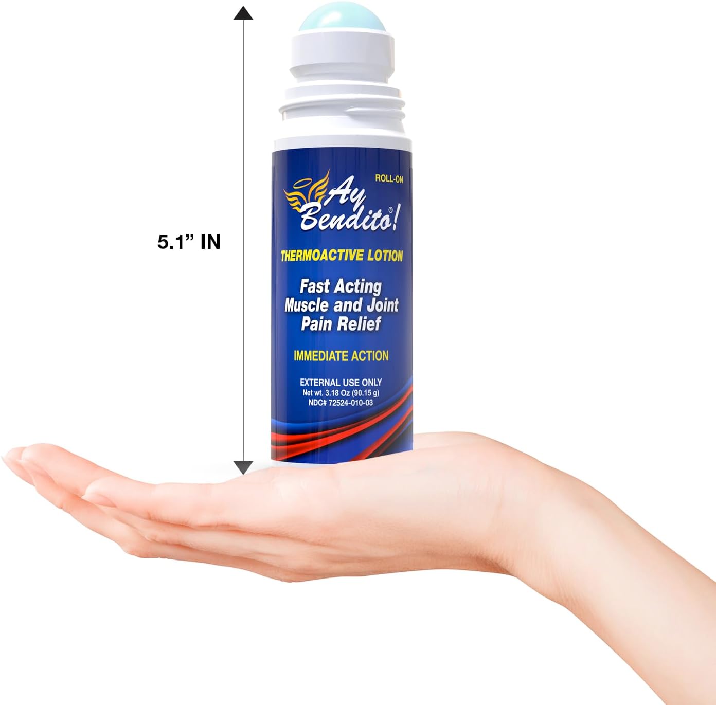 Ay Bendito! Thermoactive Lotion for Quick Joint and Muscle Pain Relief - 3.18 oz Roll-on - 2 Pack