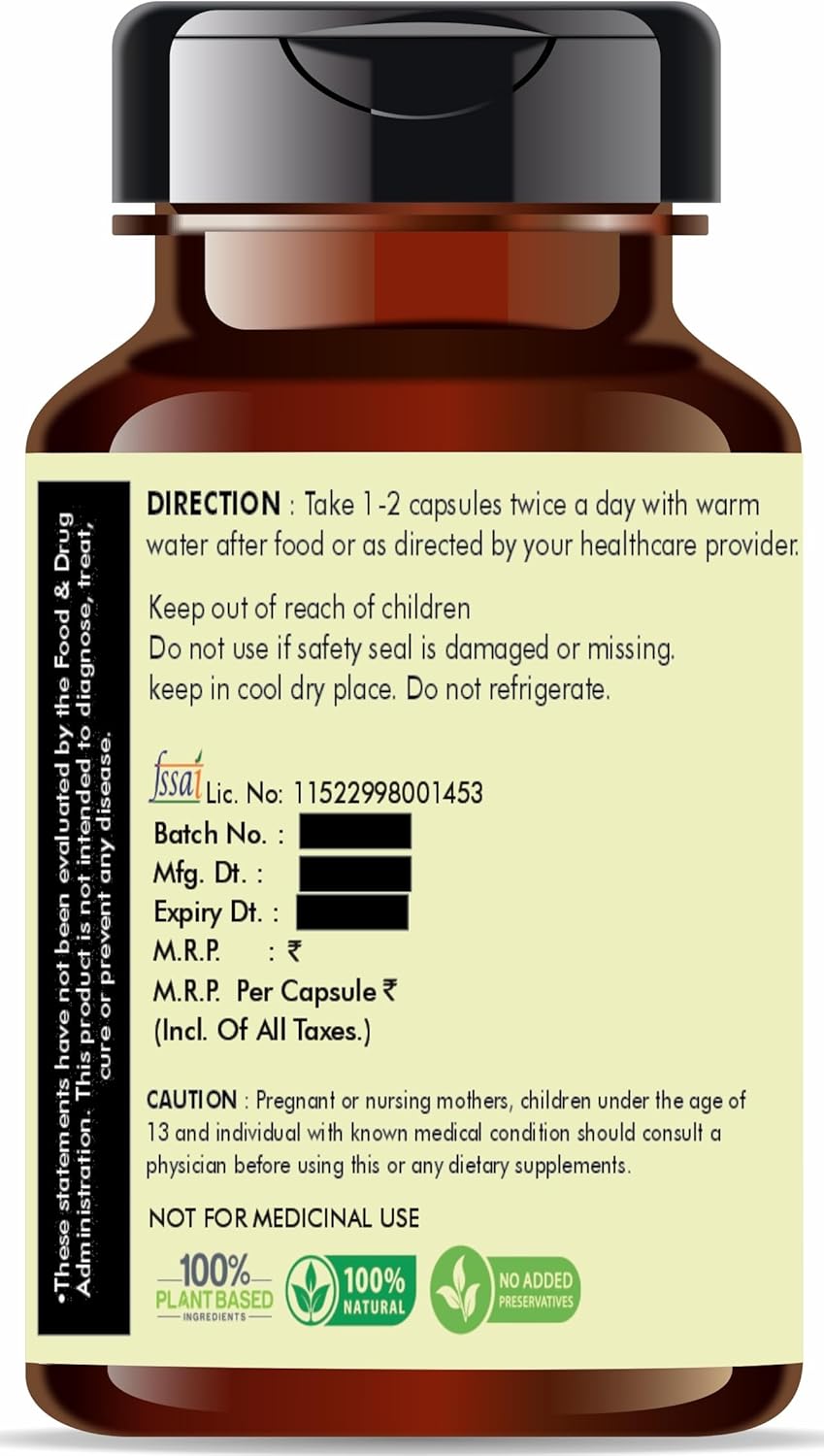 AYURVEDASHREE Garcinia Cambogia Extract 500mg Capsules - 60 Count | All Natural, Vegan, Gluten-Free | GMP Certified