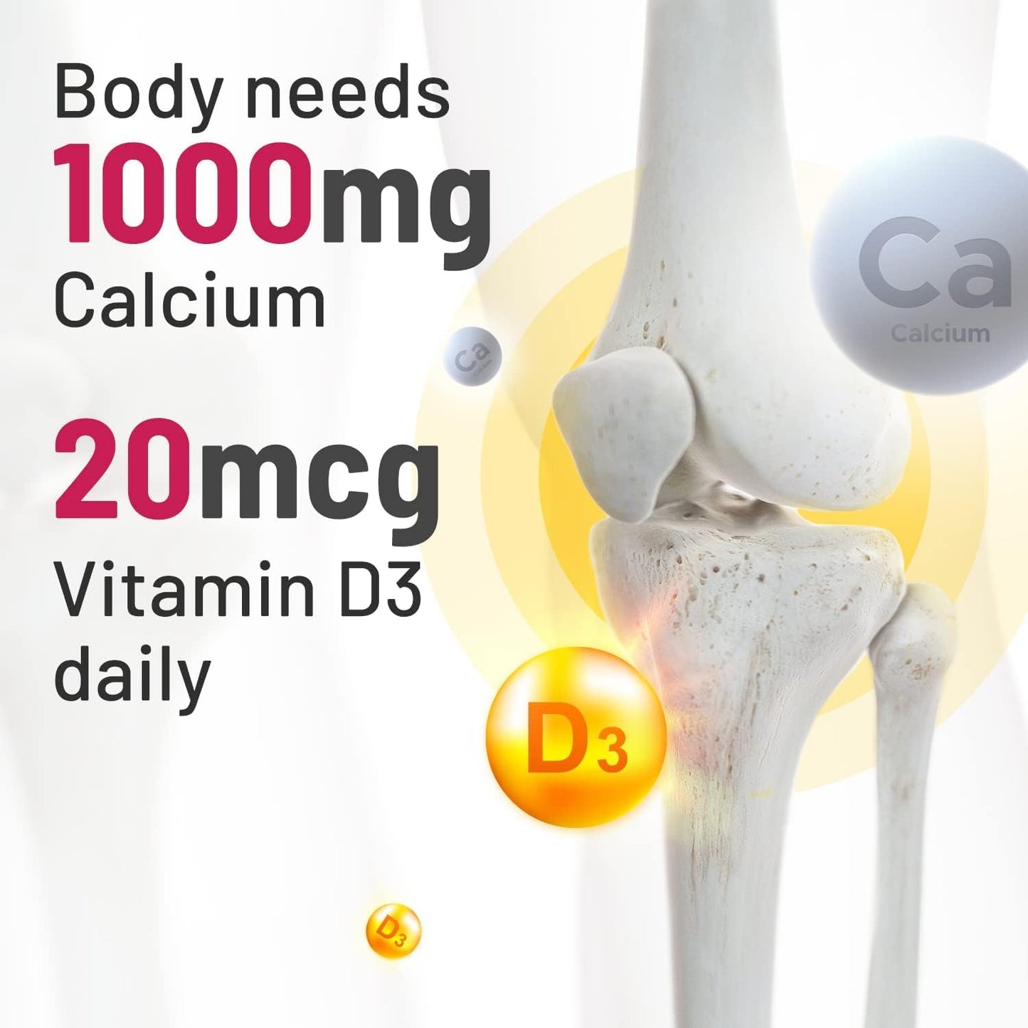 Ayurvedic Calcium and Vitamin D3 Supplement - 60 Tablets in 1 Bottle Pack