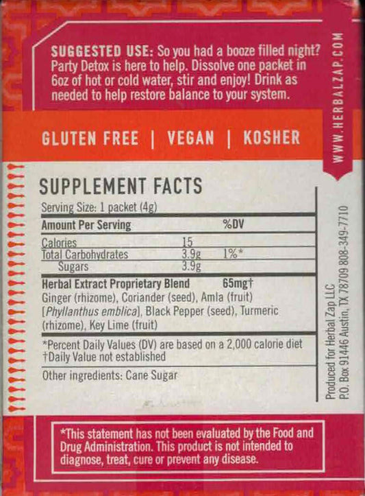 Ayurvedic Herbal Supplement for Detoxing Parties - 25 Packets in 1 Box