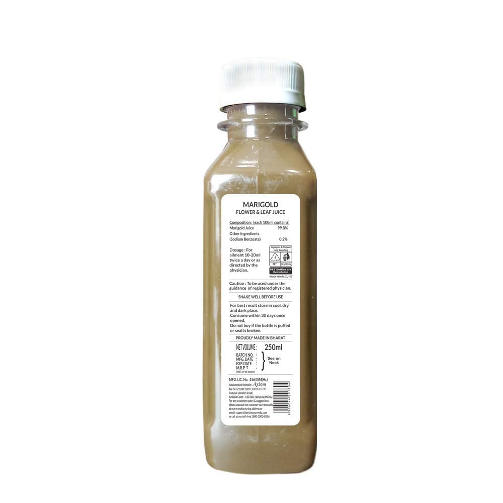 Ayurvedic Marigold Juice 250ml - Pack of 3 by Nutranix TNA for Wellness Benefits