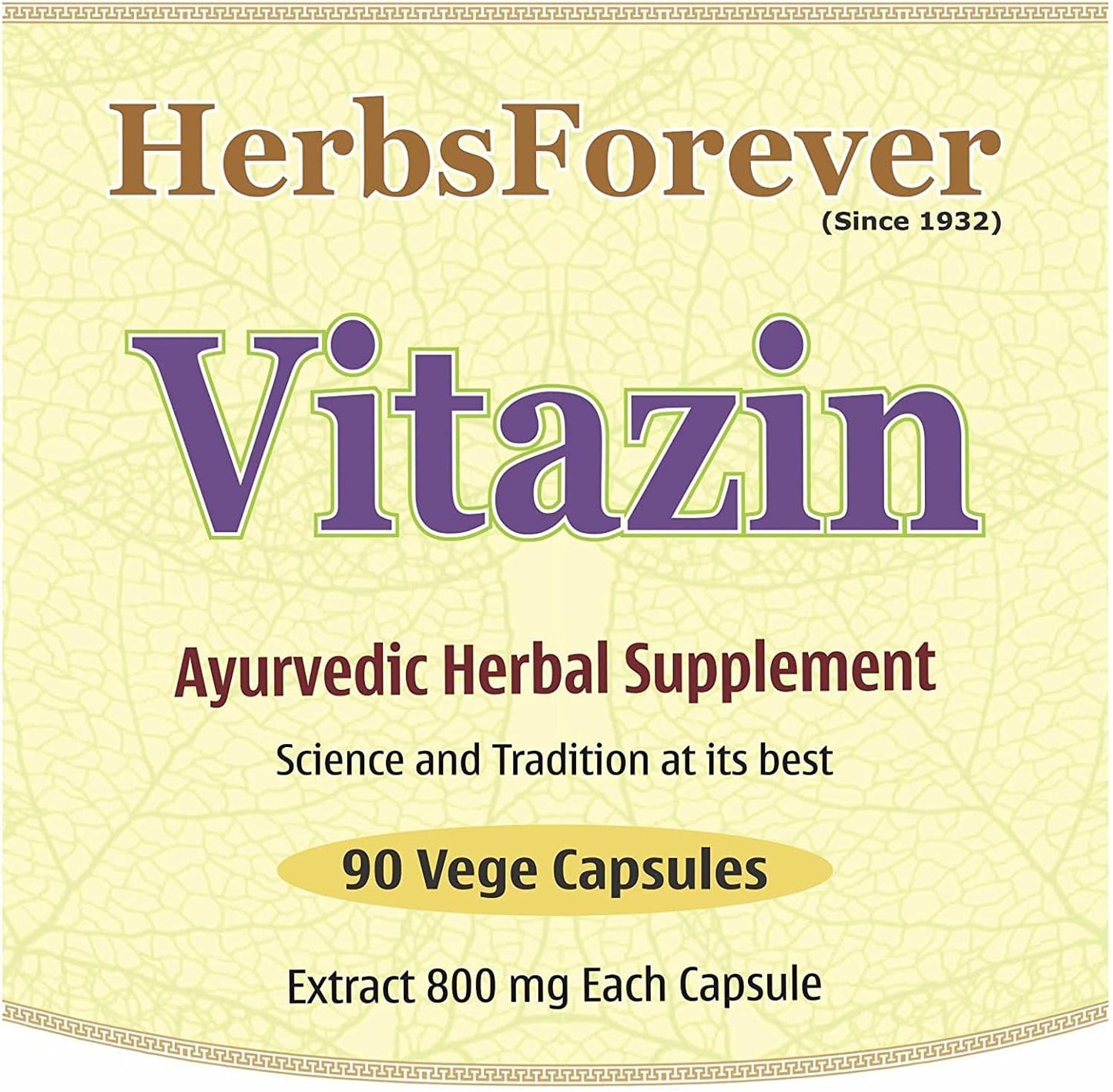 Ayurvedic Vitazin Capsules for Energy, Strength & Performance - 90 Vege Capsules 800mg