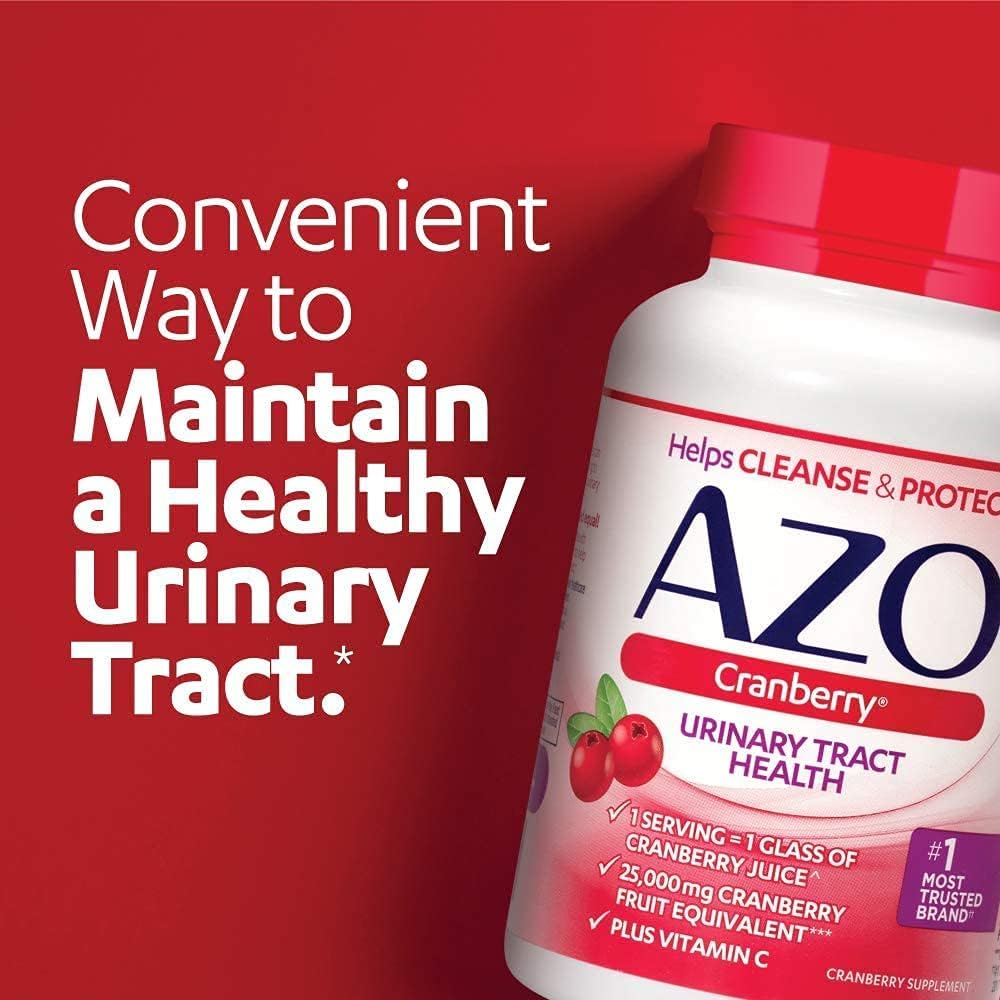 AZO Cranberry Urinary Tract Health Supplement, 100 Softgels & 50 Caplets, Sugar Free with Pacran, Equivalent to 1 Glass of Cranberry Juice