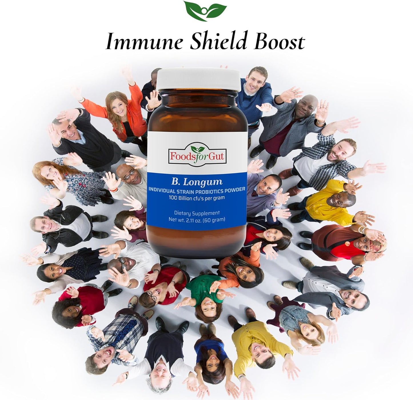 B. Longum Probiotic Powder 100 Billion cfu's | USA Made | No Additives | Digestive & Immune Support | High Potency | 60g