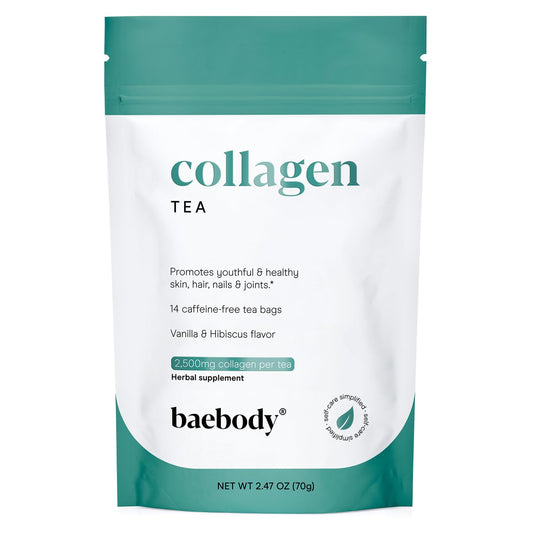 Baebody Baetea Beauty Booster Tea with 2,500mg Peptides for Healthy Skin, Hair, and Nails