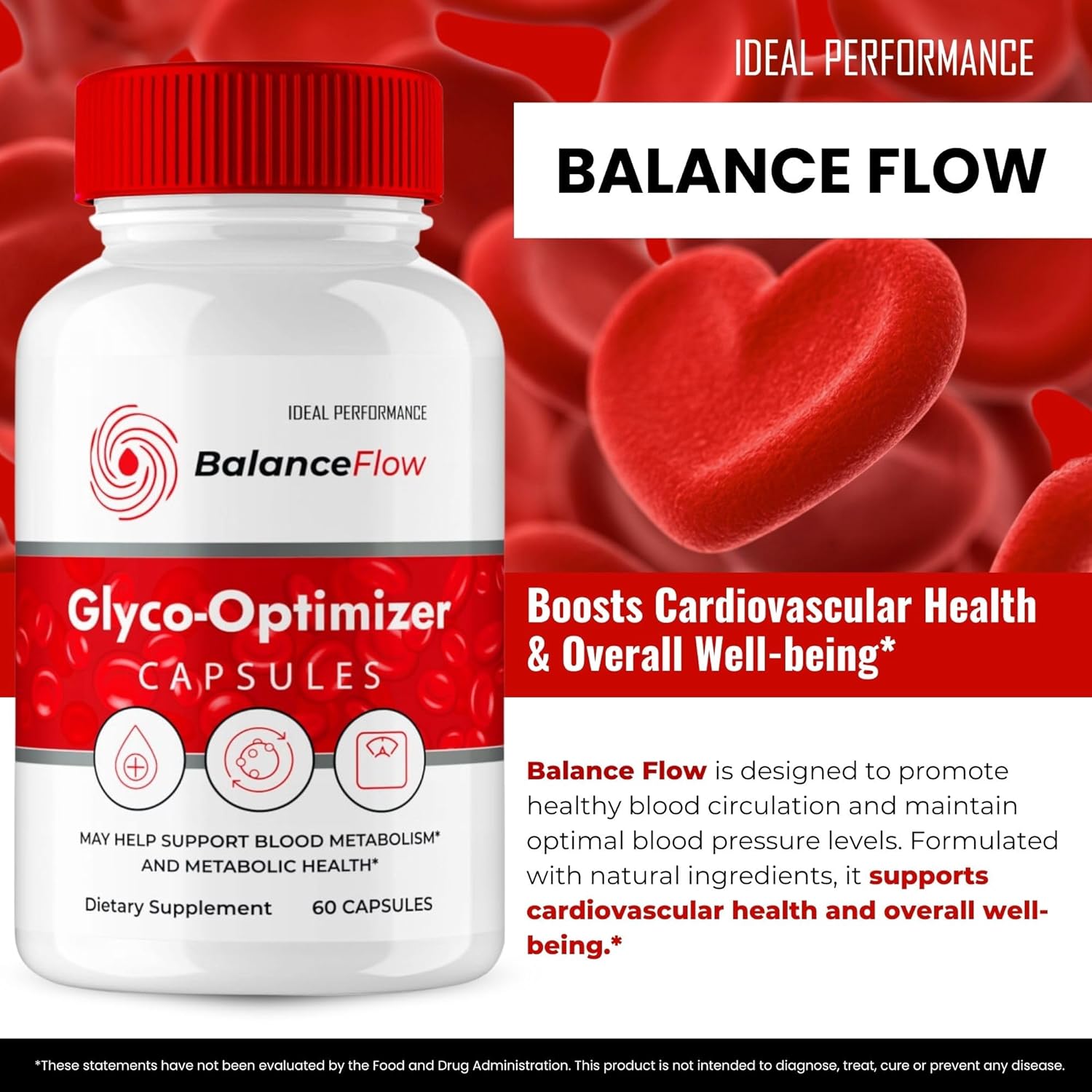 BalanceFlow Glyco Optimizer Supplement Capsules - Maximum Strength All Natural Formula for Health & Wellness Support (3 Pack)