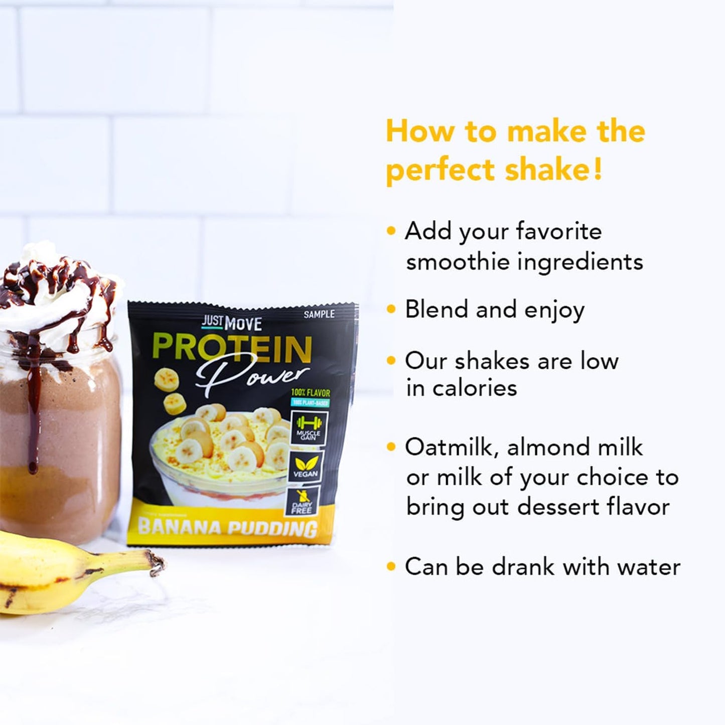 Banana Pudding Protein Powder - Vegan, Organic, Dairy Free, Soy Free, Gluten Free, Keto-Friendly, Peanut Free, 20g Protein, Low Carb, Non-GMO - 16.5 oz