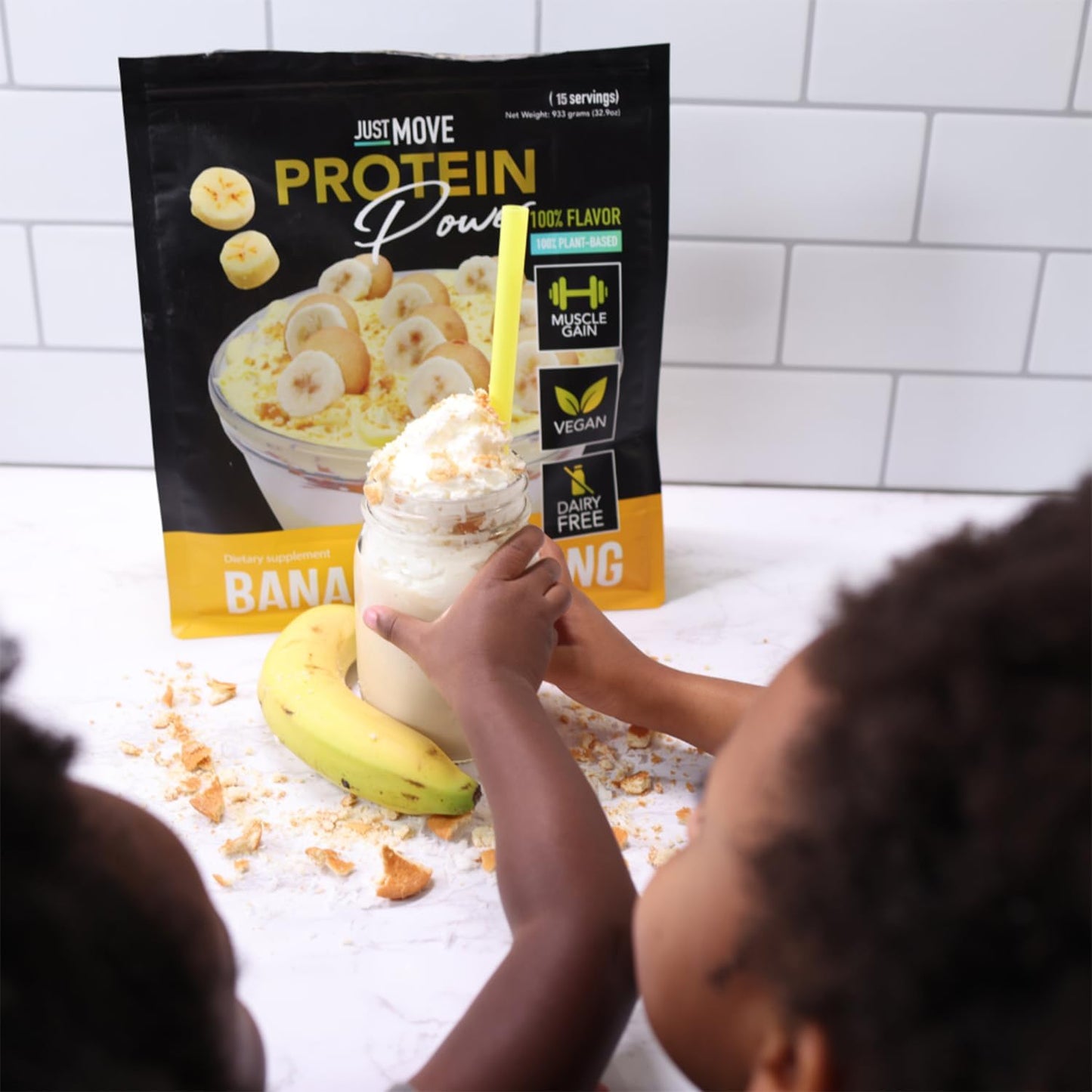 Banana Pudding Protein Powder - Vegan, Organic, Dairy Free, Soy Free, Gluten Free, Keto-Friendly, Peanut Free, 20g Protein, Low Carb, Non-GMO - 16.5 oz