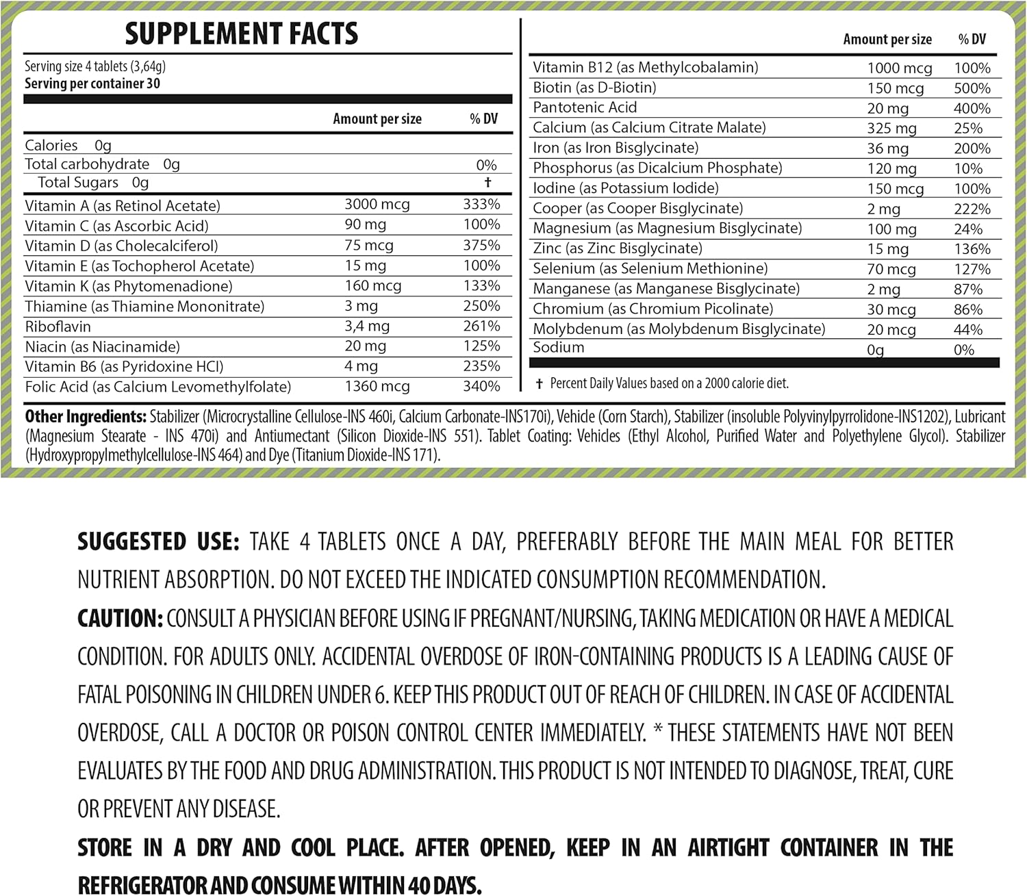 Bariatric Multivitamin with Iron for Gastric Bypass & Sleeve Gastrectomy - 1 Month Supply - No Flavor - Belt Nutrition +23