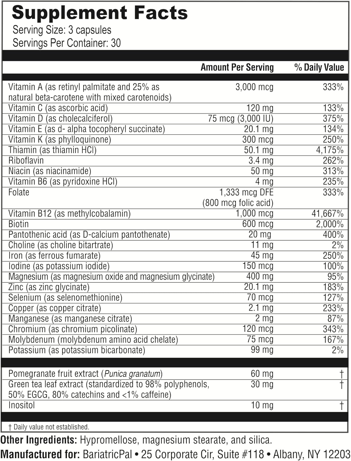BariatricPal Ultra Multi Bariatric Multivitamin Capsules - 90 Count