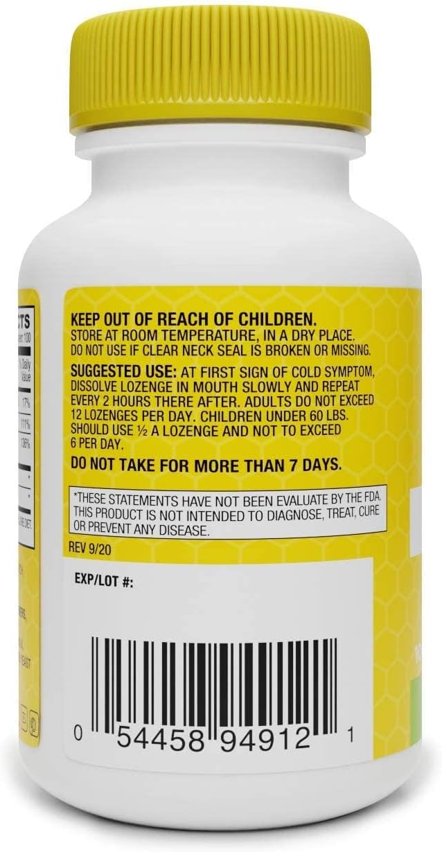 Basic Organics Zinc Lozenges - 100 Count Lemon Flavored - Basic Brands