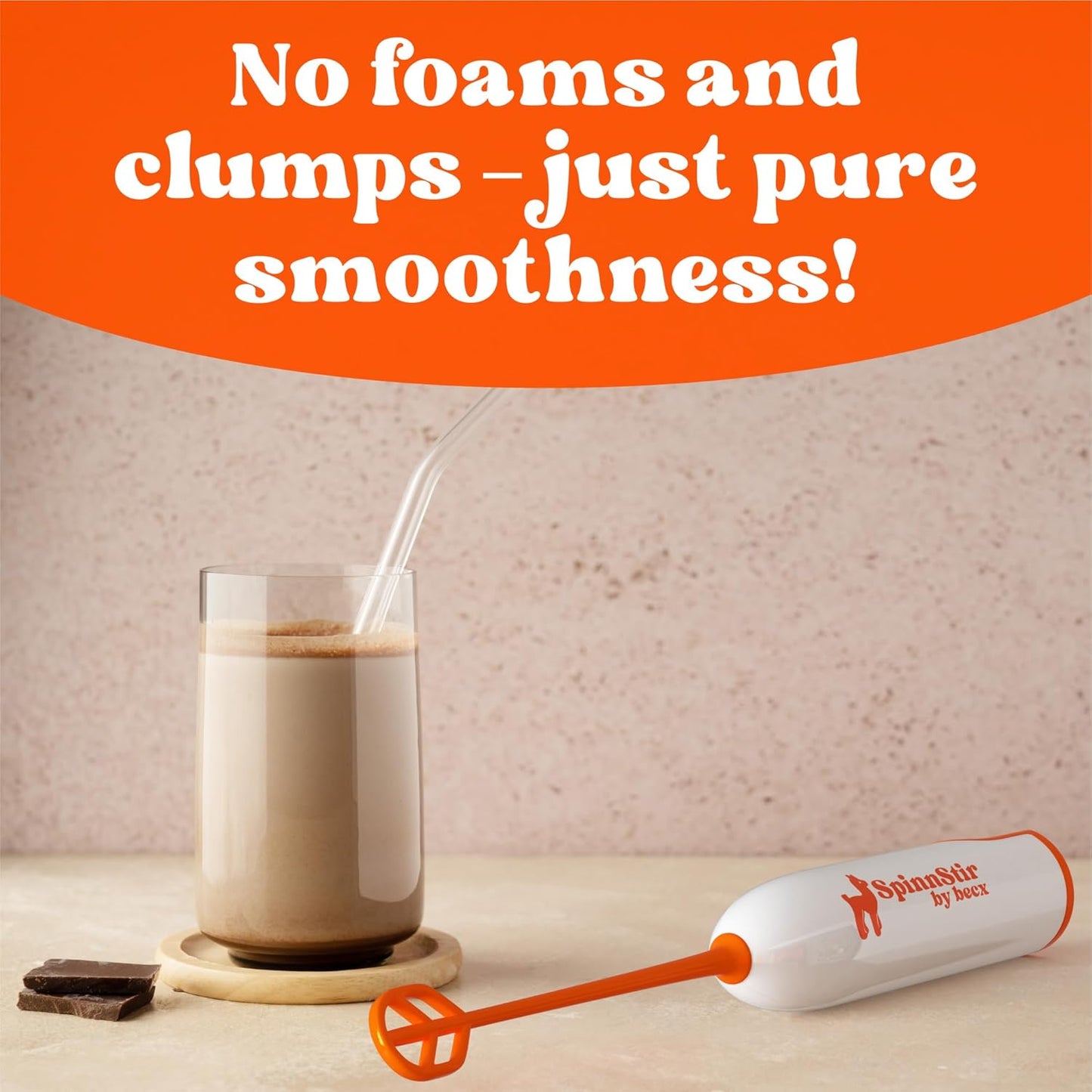 Becx Spinnstir Portable Handheld Drink Mixer for Protein Powder & Superfoods - Easy Clean & Less Mess - Green Color