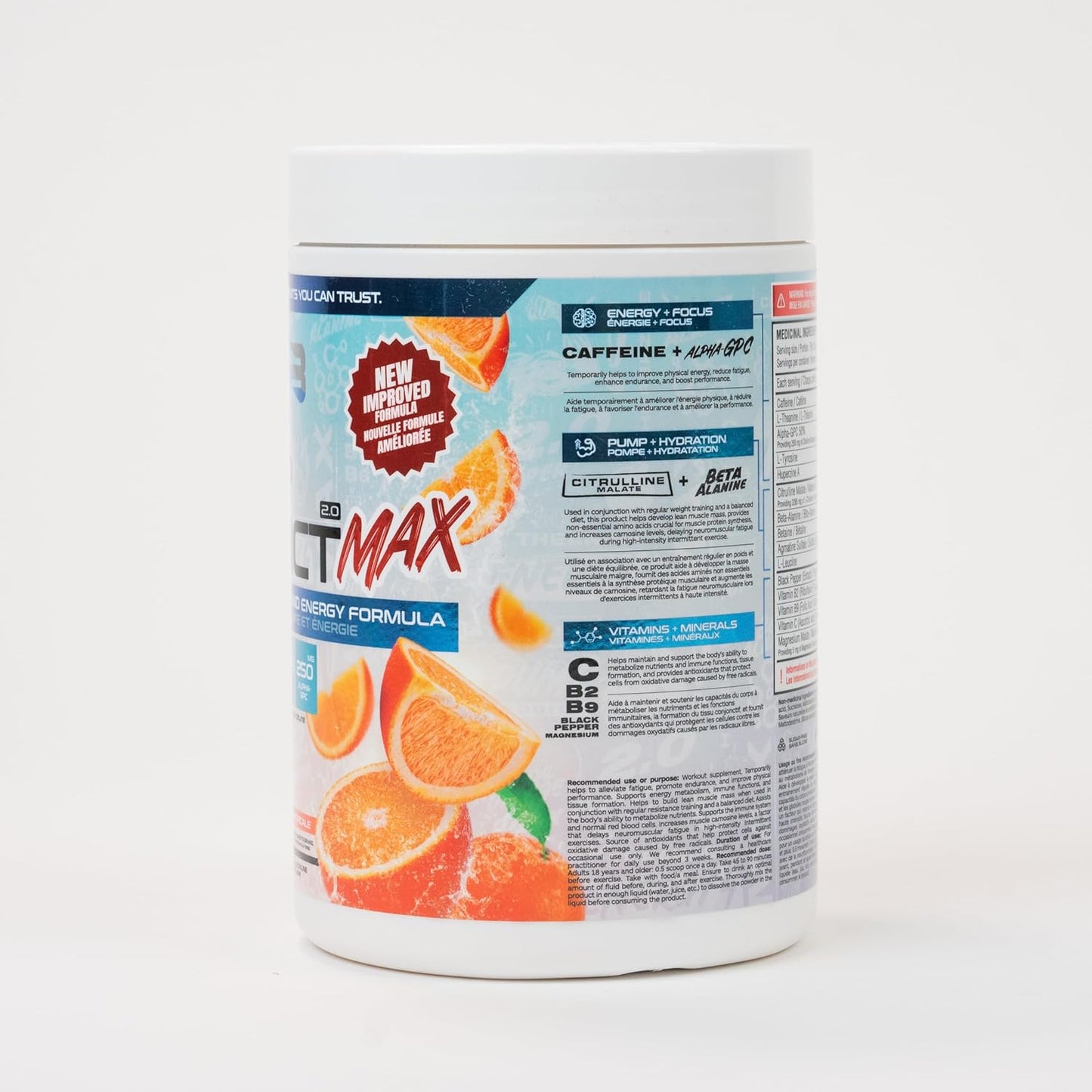 Believe Supplements Pump Addict Max Pre-Workout Powder - Boost Energy, Focus, Endurance - Tropical Orange - 40 Servings