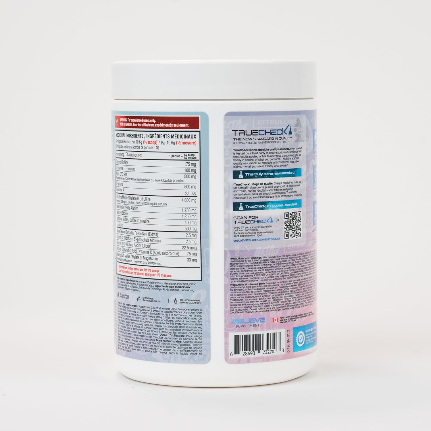 Believe Supplements Pump Addict Max Pre-Workout Powder - Boost Energy, Focus, Endurance - Tropical Orange - 40 Servings