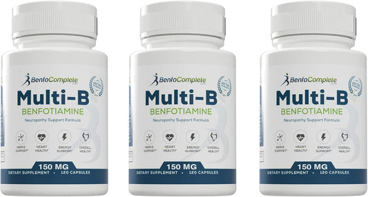 BenfoComplete Neuropathy Support Formula - 150mg 120 Gel Capsules x 3 Bottles
