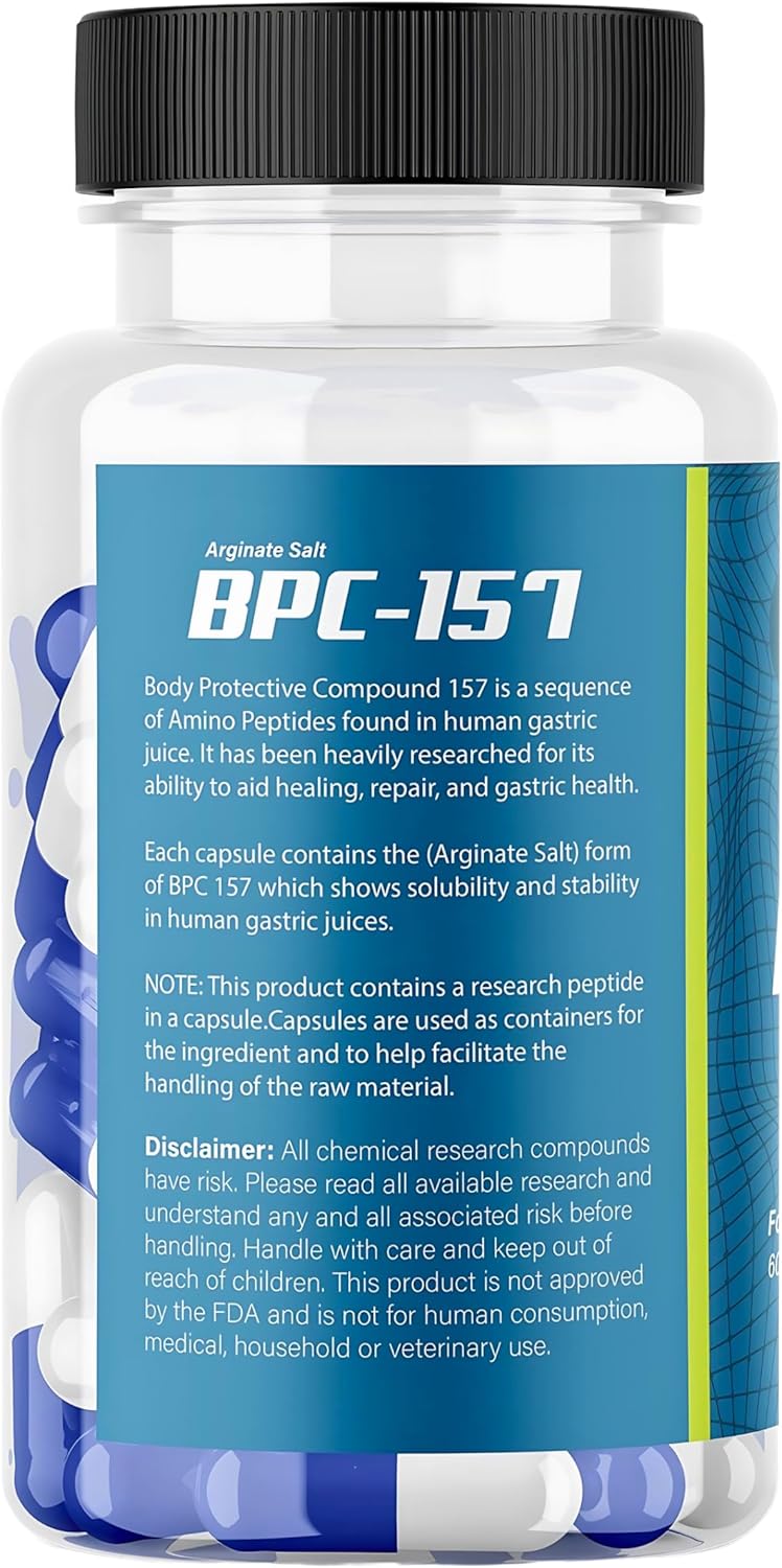 Bepecin-157 Peptide Capsules for Faster Recovery & Gut Support - 250mcg, 120ct - USA Made Supplement by Pure Bio Labs