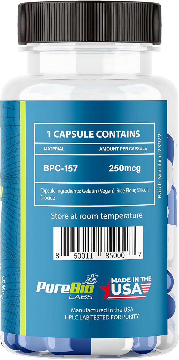 Bepecin-157 Peptide Capsules for Faster Recovery & Gut Support - 250mcg, 120ct - USA Made Supplement by Pure Bio Labs