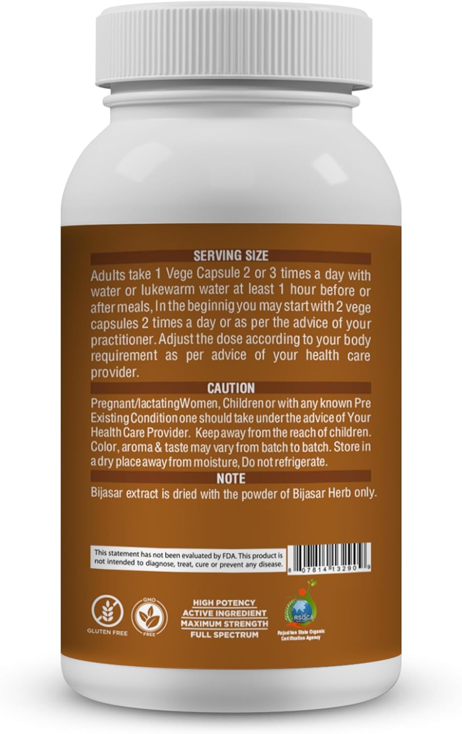 Bijasar Capsules for Liver Health | Pterocarpus Marsupium Alkanoid 4% | 60 Vege Capsules, 800 Mg | Herbsforever