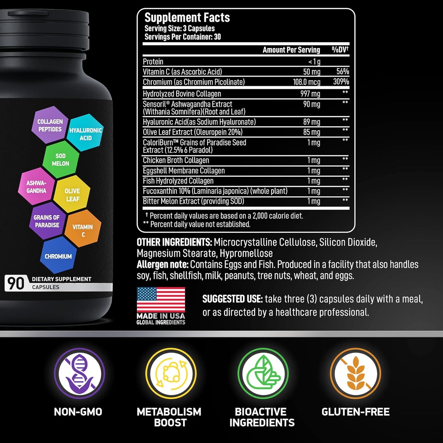 BIOACTIVE LABS Thermogenic Multi Collagen Burn and Bariatric Multivitamin with Iron - Health and Wellness Bundle