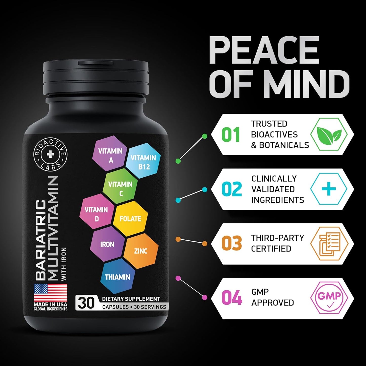 BIOACTIVE LABS Thermogenic Multi Collagen Burn and Bariatric Multivitamin with Iron - Health and Wellness Bundle