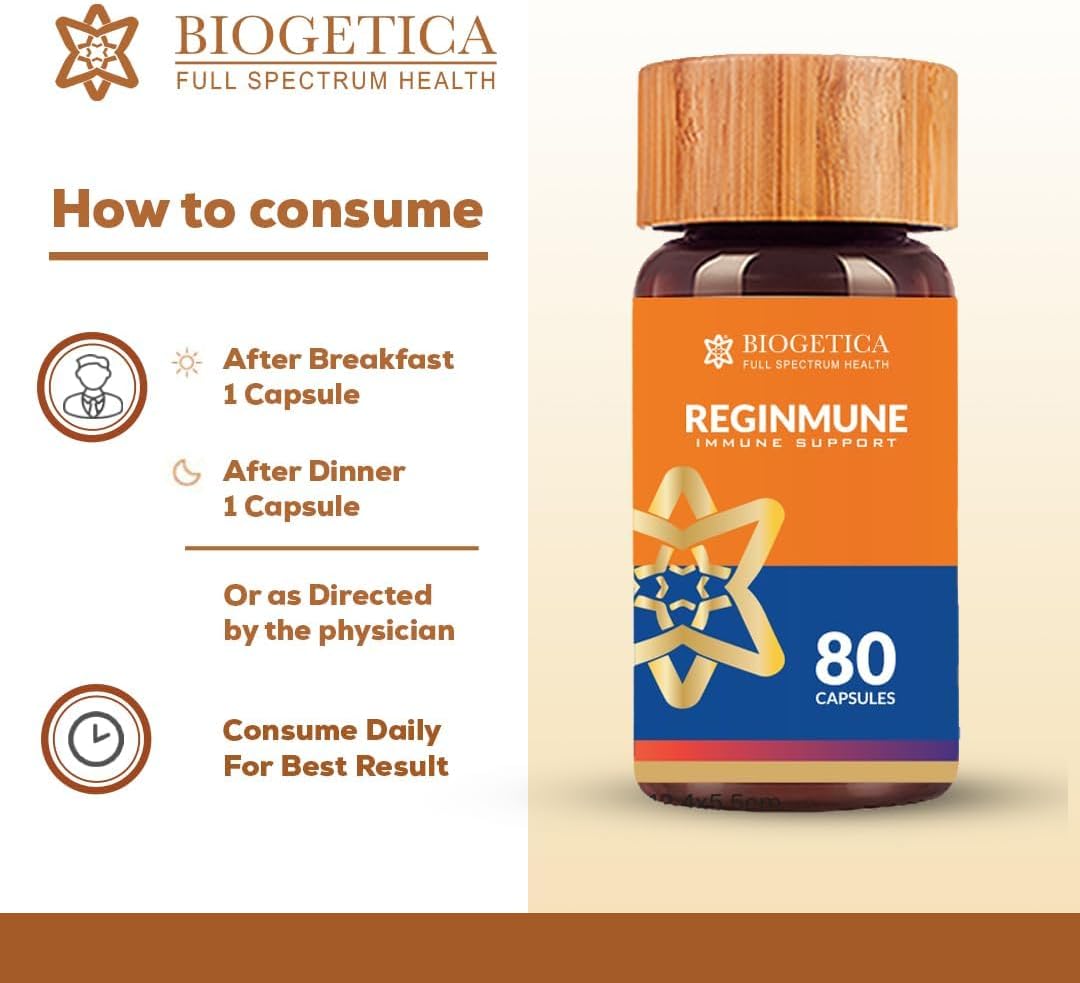Biogetica Reginmune - Boost Your Immune System Naturally with 80 Capsules of Daily Immune Support