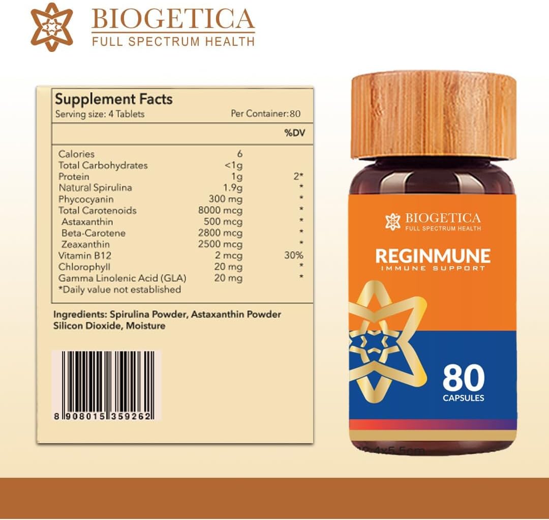 Biogetica Reginmune - Boost Your Immune System Naturally with 80 Capsules of Daily Immune Support