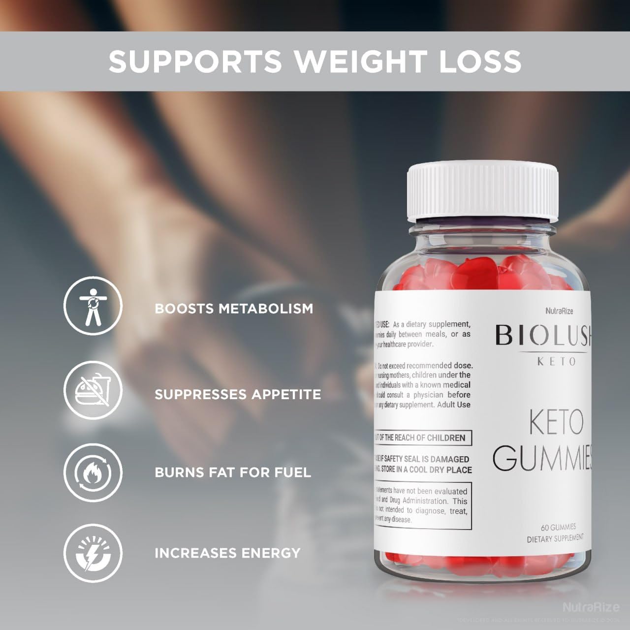 Biolush Keto ACV Gummies - Maximum Strength Slimming Formula Supplement with Keto and ACV - 60 Gummies for Advanced Results