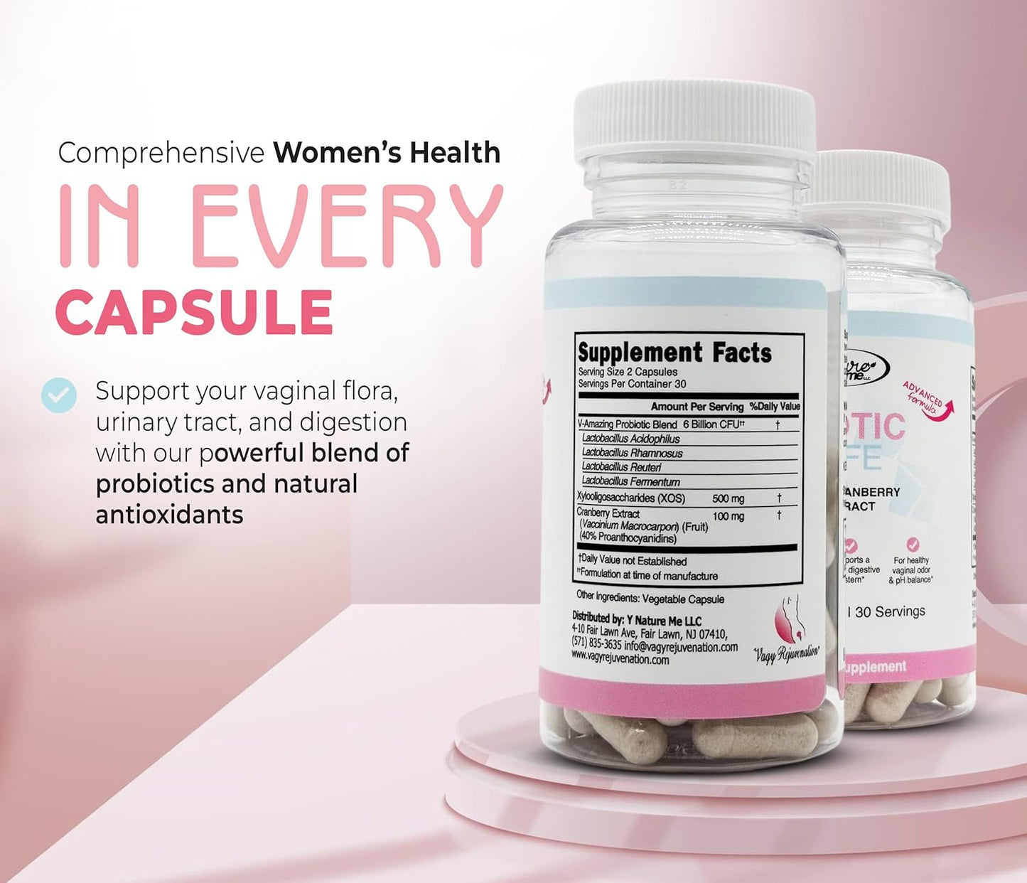 BioticLife Probiotic for Women - Supports Vaginal, Digestive & Urinary Health - 60 Capsules with Prebiotics & Cranberry Extract