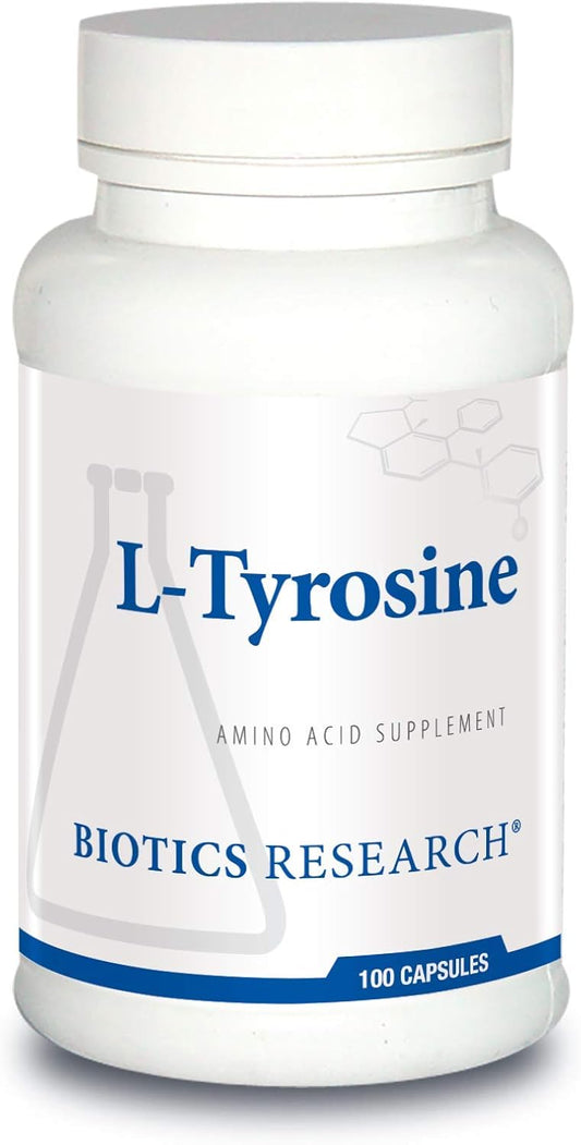 Biotics Research L-Tyrosine 500mg Capsules for Mood, Memory, and Thyroid Support
