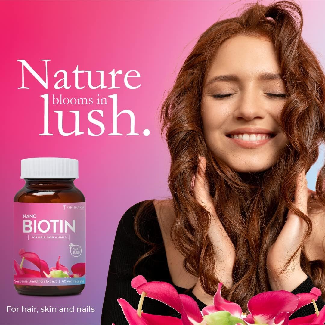 Biotin Tablets for Hair, Skin, and Nails - Vitamin B7 Supplement for Men and Women - Promotes Hair Growth - 60 Tablets