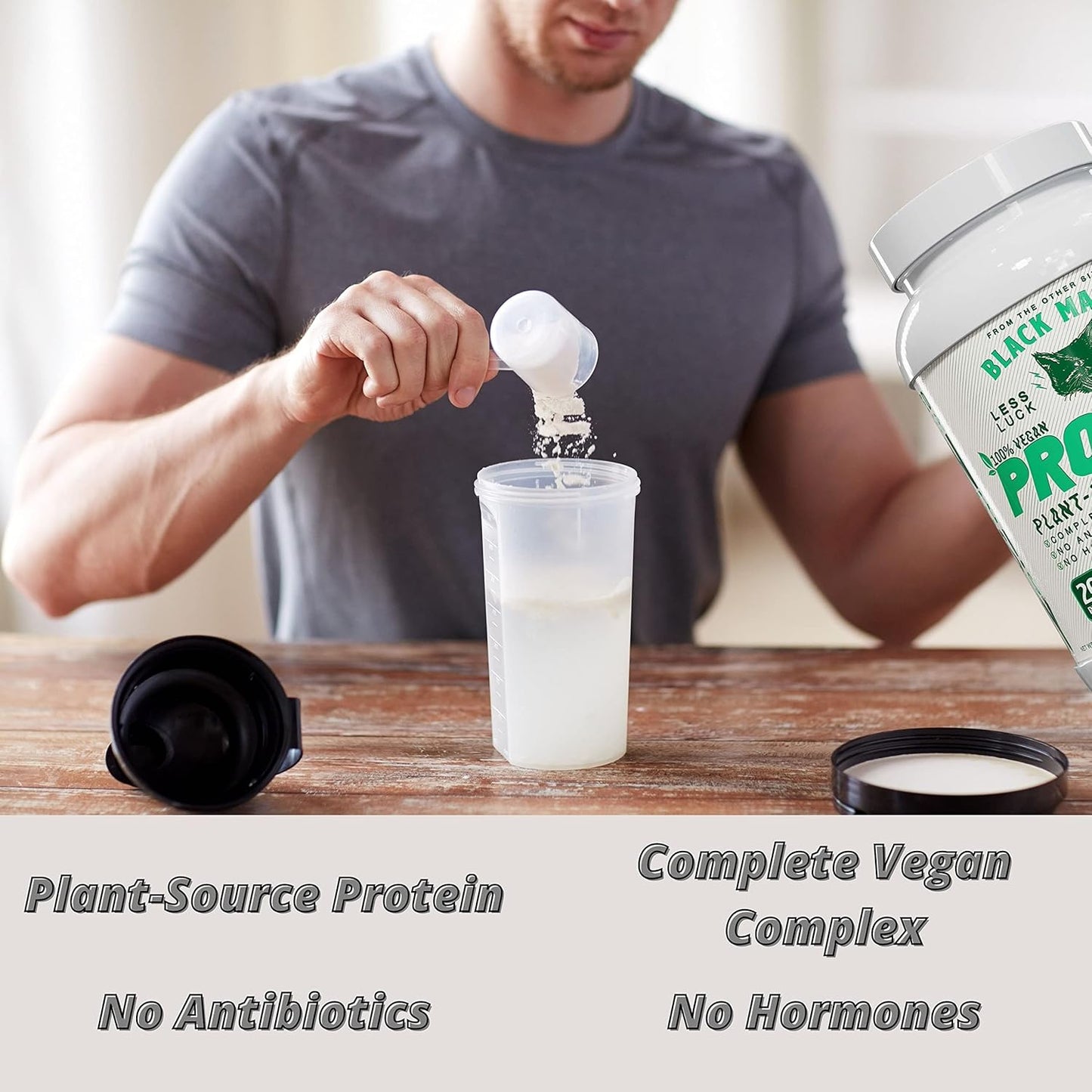Black Magic Multi-Source Protein Bundle: Whey, Egg, Casein Complex with Enzymes & MCT Powder - Vegan Choco Ice Cream Flavor - 24g Protein - 2LB + Key Chain