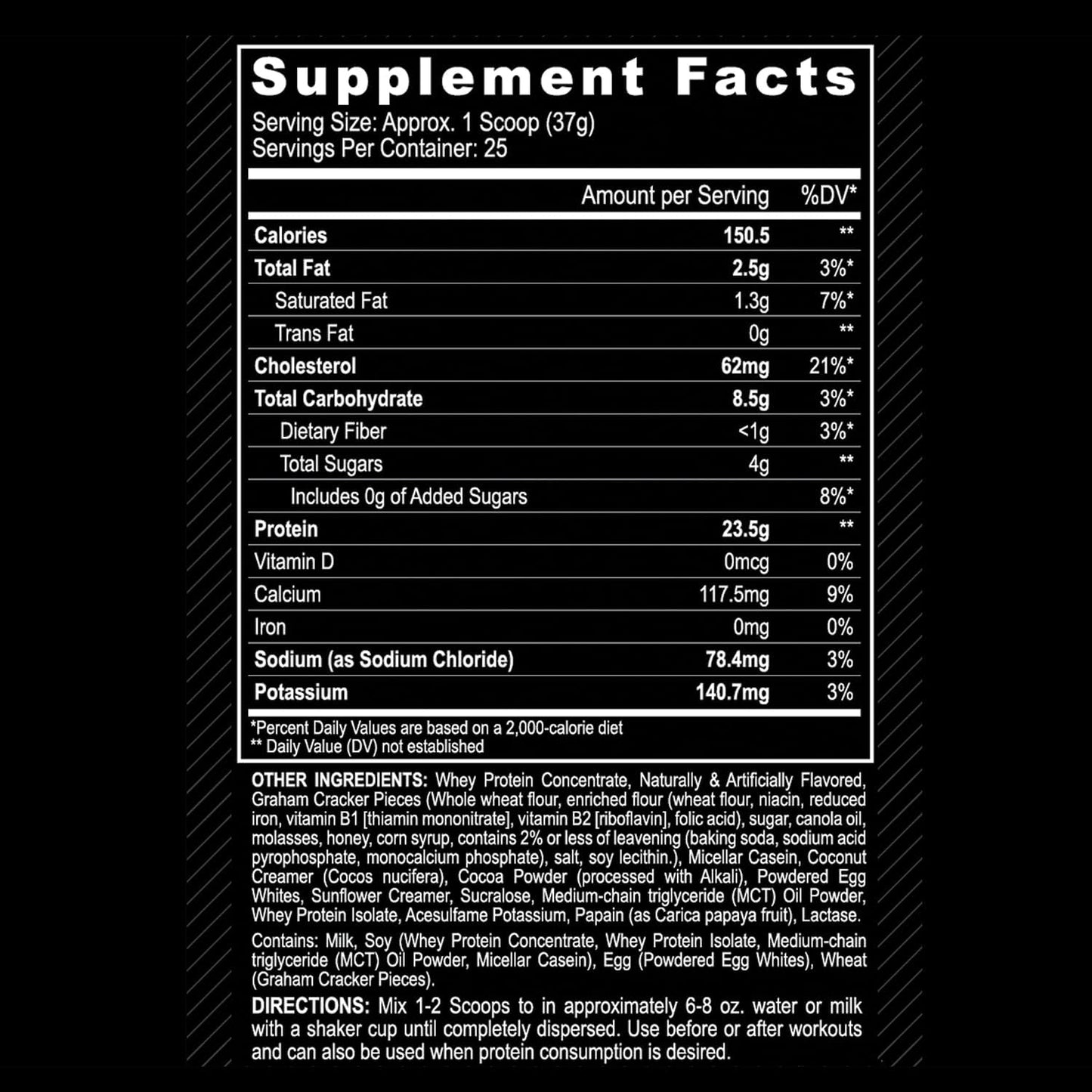 Black Magic Protein Powder: Whey, Egg, and Casein Complex with Enzymes & MCT - Pre & Post Workout - Honey Grahams - 24g Protein - 2 LB