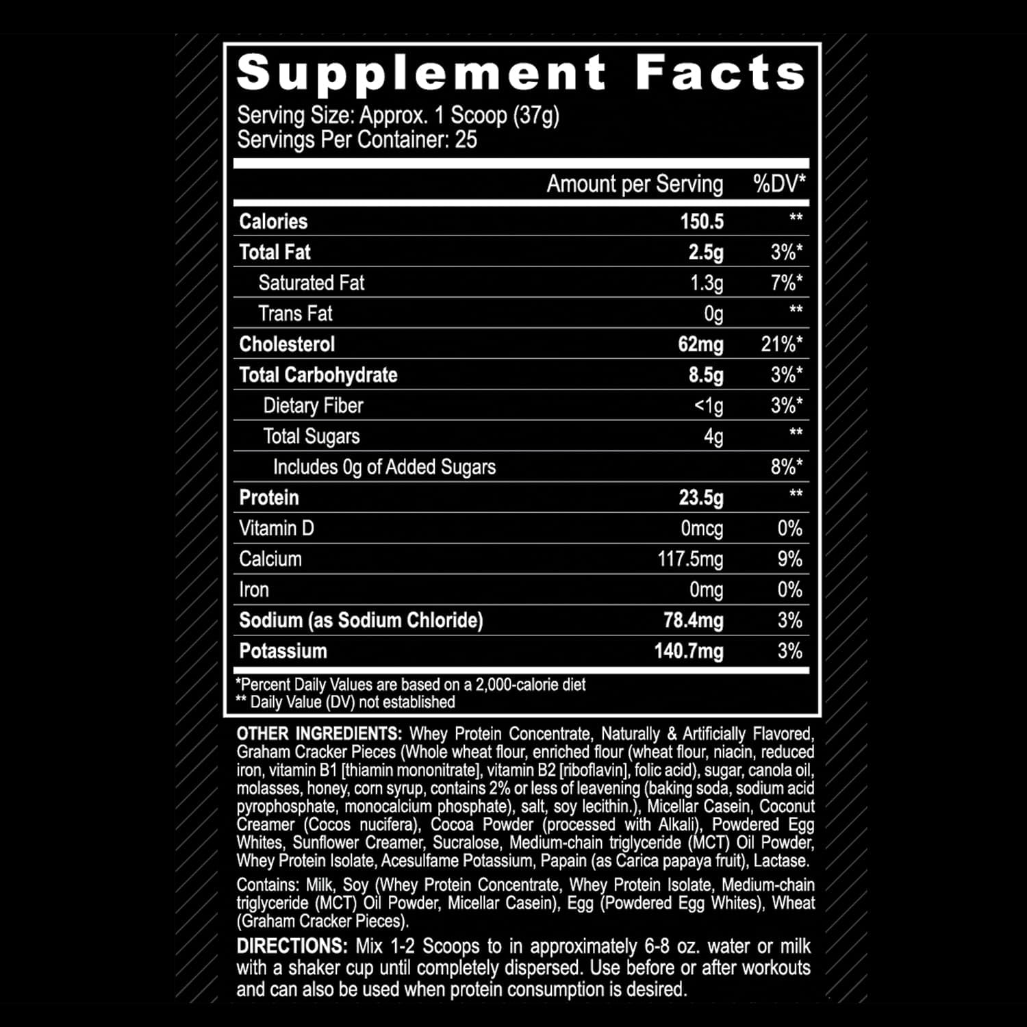 Black Magic Protein Powder: Whey, Egg, and Casein Complex with Enzymes & MCT - Pre & Post Workout - Honey Grahams - 24g Protein - 2 LB