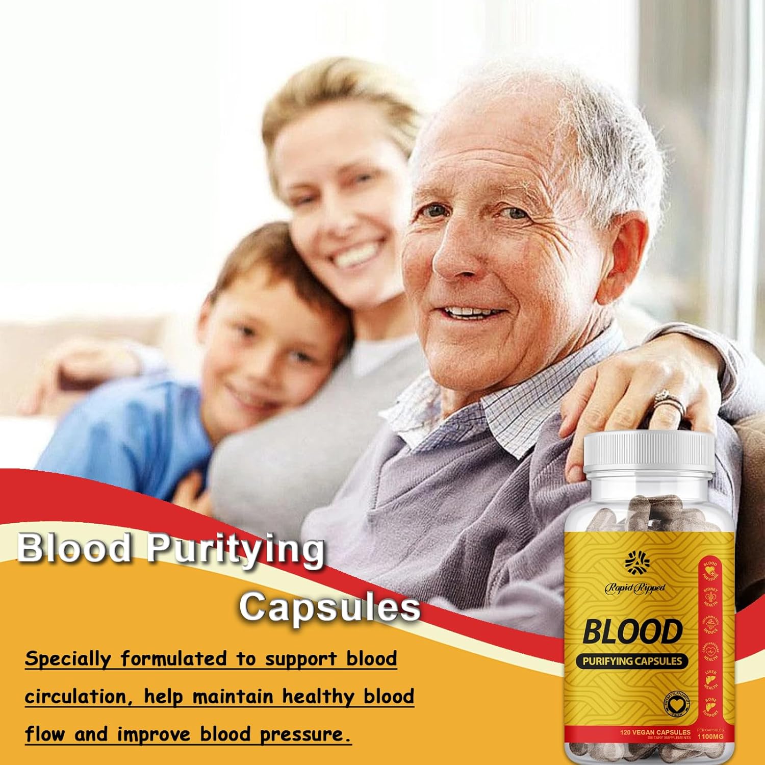 Blood Purifying Capsules - Herbal Supplement for Kidney and Liver Health - 100 Capsules (2PCS)