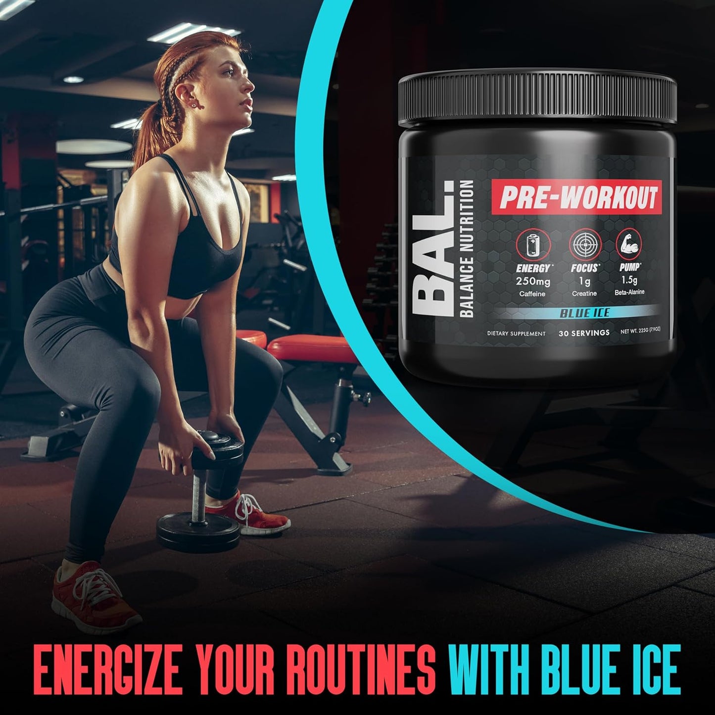 Blue-Ice Balance Nutrition Pre-Workout Supplement - 30 Servings