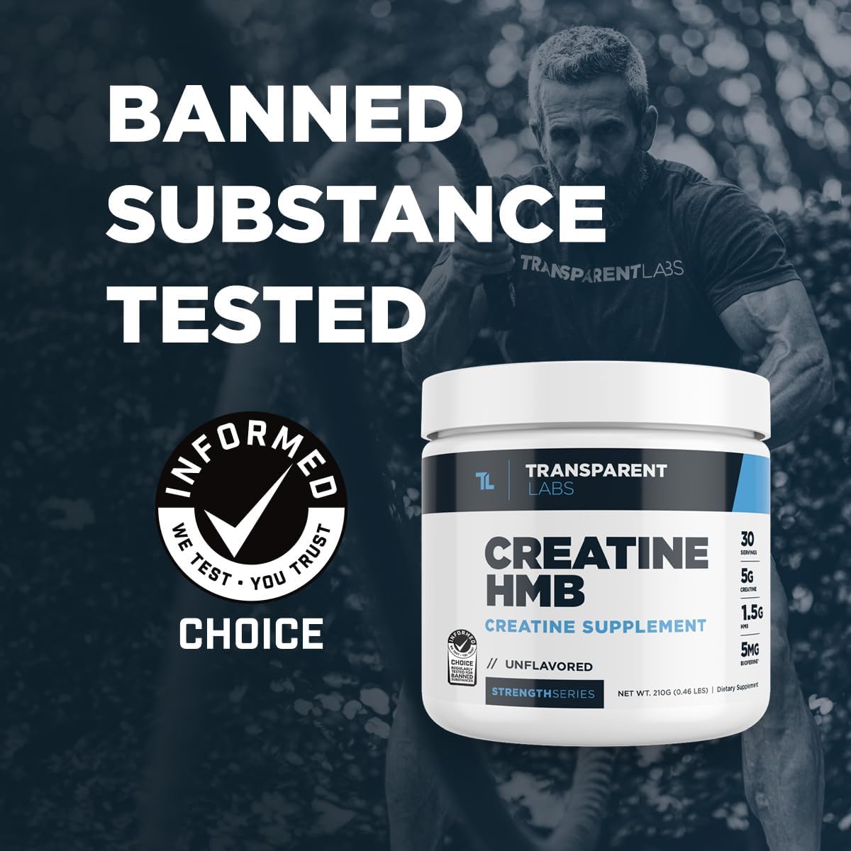 Blue Raspberry Creatine HMB Powder - 0.65 Lbs, 30 Servings