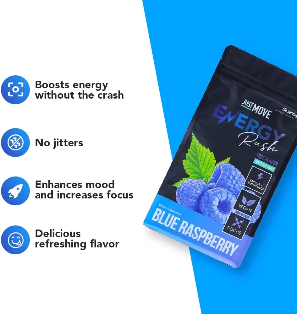 Blue Raspberry Energy Rush Pre Workout Supplement - Boost Your Workout