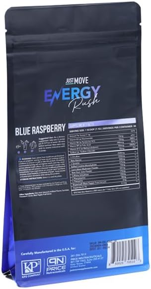 Blue Raspberry Energy Rush Pre Workout Supplement - Boost Your Workout