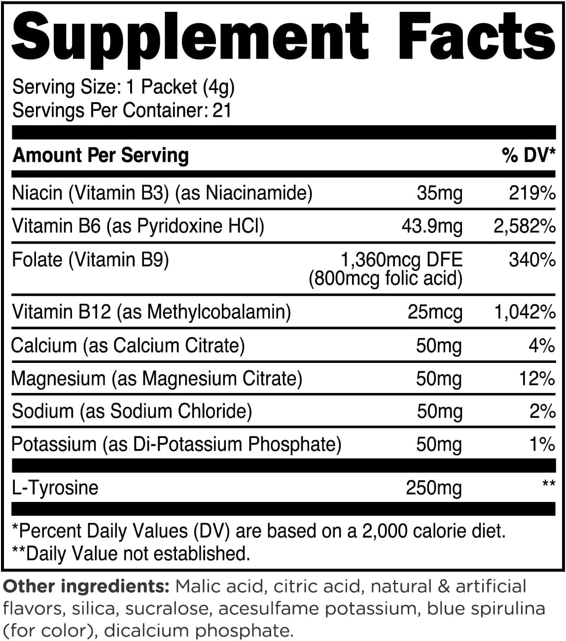 Blue Raspberry Hydration Drink Mix - 21 Single-Serving Packets with Vitamins and Electrolytes for Hydration Boost